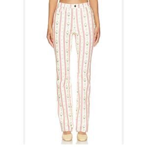 WeWoreWhat - Mid Rise Ankle Flare Floral Stripe Pant - 25